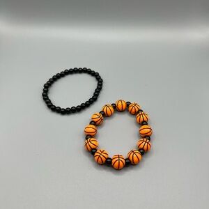 Basketball Bead Bracelet Set - Handmade #B0285T
